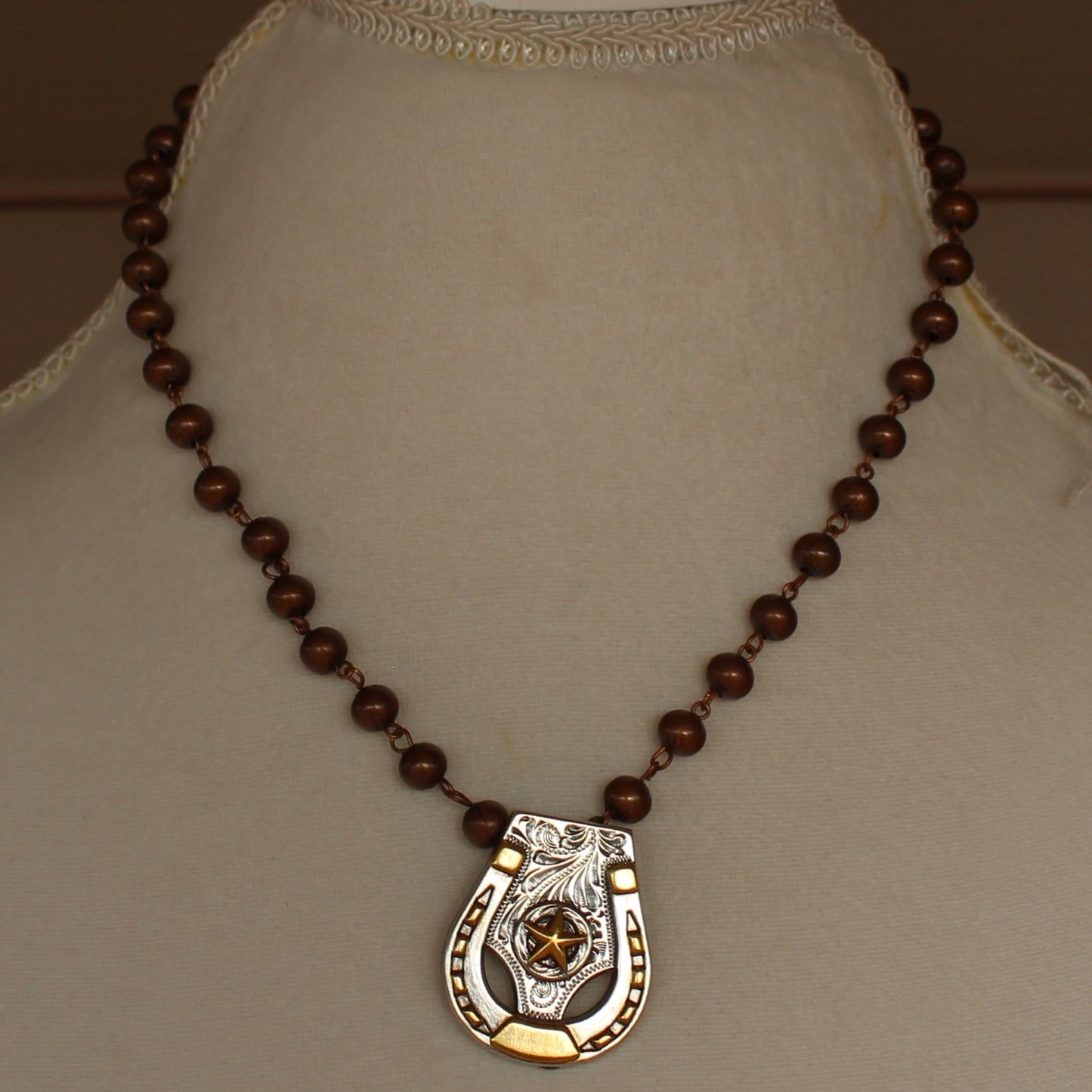 Horseshoe Star Bead Necklace