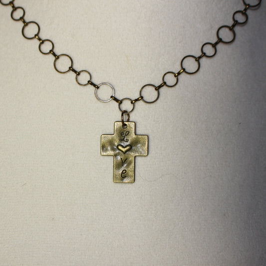 Cross Necklace with Heart