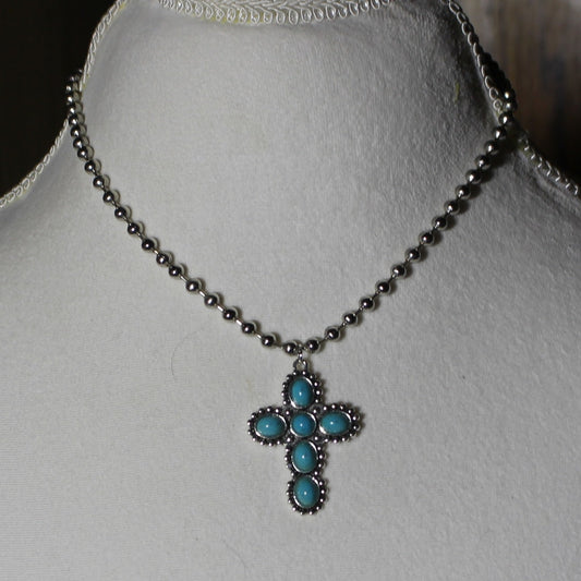 Turquoise Cross Necklace