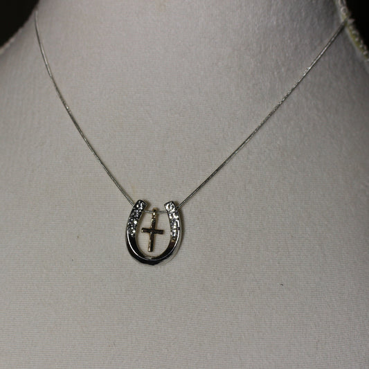 Horseshoe & Cross Necklace