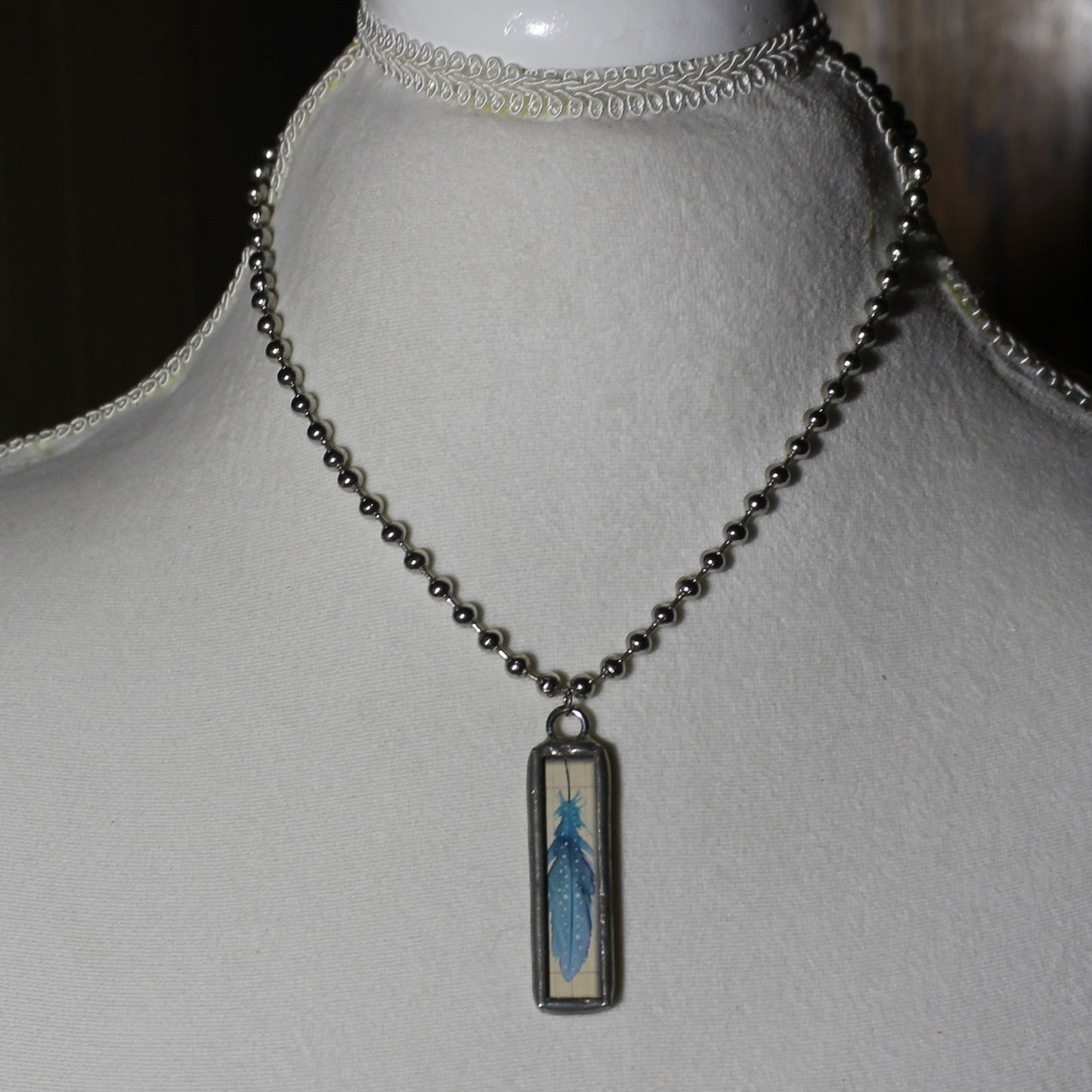 Glass Pendant Chain Necklace