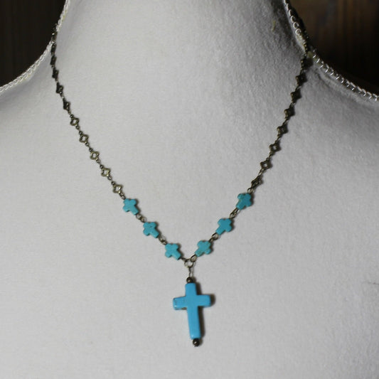 Turquoise Cross Necklace