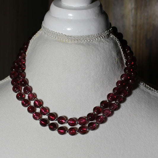 Multistrand Pink Beaded Necklace