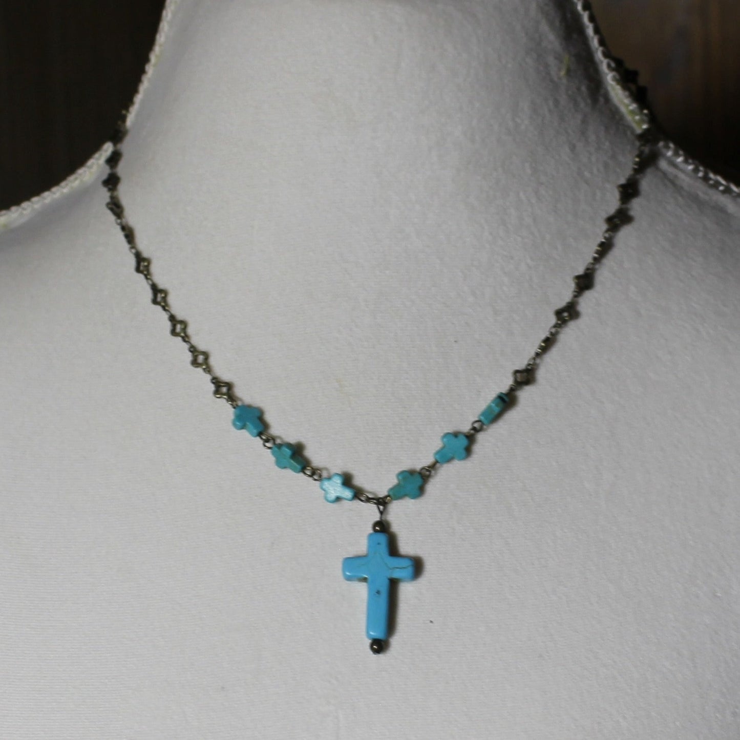 Turquoise Cross Necklace