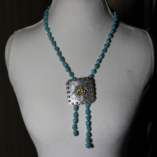 Turquoise Bronc Necklace