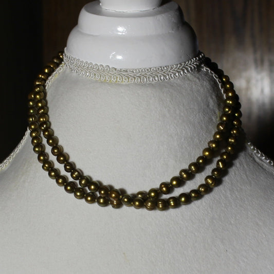 Gold Beaded Multi-Strand Necklace